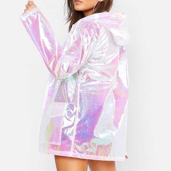 iridescent raincoat